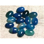 1pc - Cabochon Pierre semi précieuse - Agate Bleue Ovale 18x13mm   4558550007353