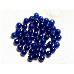 20pc - Perles de Pierre - Jade Bleu Nuit Boules Facettées 6mm   4558550007414 