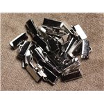 10pc - Embouts Griffe métal argenté qualité Rhodium 13x5mm   4558550007438 