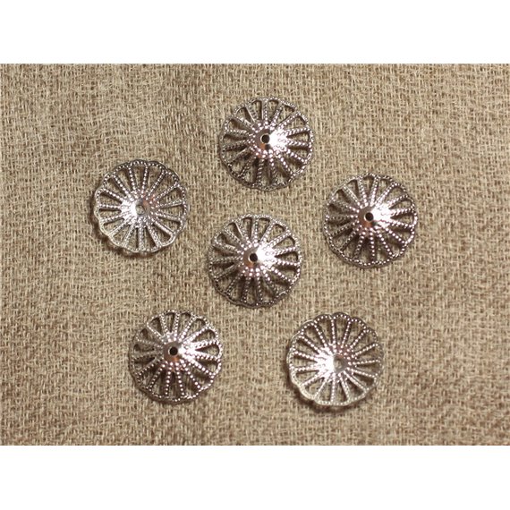 20pc - Coupelles Métal Argenté Rhodium 14x3mm   4558550007476