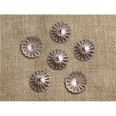 20pc - Coupelles Métal Argenté Rhodium 14x3mm   4558550007476