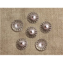 20Stk - Rhodium Silber Metallbecher 14x3mm 4558550007476