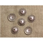 20pc - Coupelles Métal Argenté Rhodium 14x3mm   4558550007476