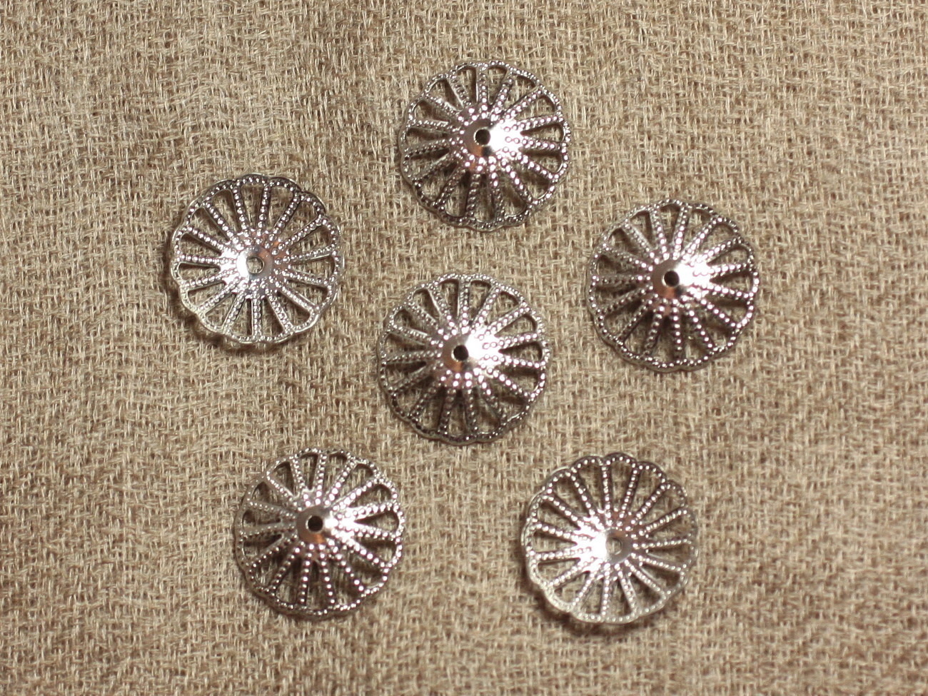 20pc - Coupelles Métal Argenté Rhodium 14x3mm   4558550007476