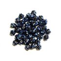 10pc - Perles Shamballas Résine 8x5mm Noir et Bleu   4558550007490
