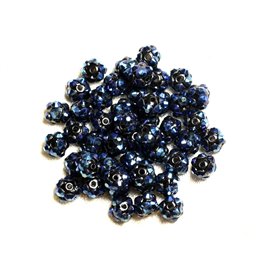 10 Stück - Shamballas Harzperlen 8x5mm Schwarz und Blau 4558550007490