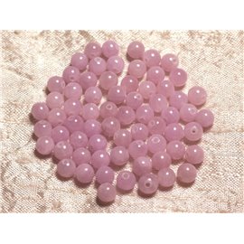 20 Stück - Steinperlen - Jadekugeln 6mm Rosa lila Pastellorchidee - 7427039739382