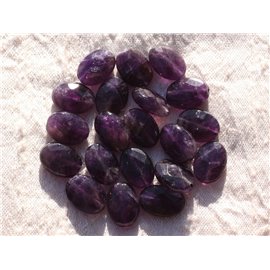 2Stk - Steinperlen - Facettierter ovaler Amethyst 14x10mm 4558550007551