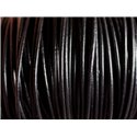 5m - Cordon Cuir Véritable Noir 2mm   4558550007582 