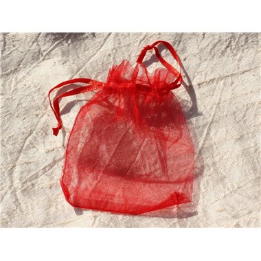 10pc - Sacs Pochettes Cadeaux Bijoux Organza Rouge 10x8cm   4558550007605 