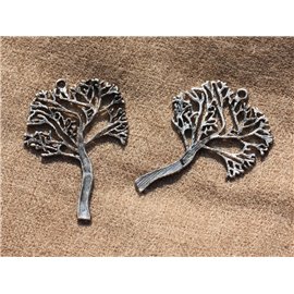 1pc - Albero pendente in metallo argento perla 47mm 4558550007629