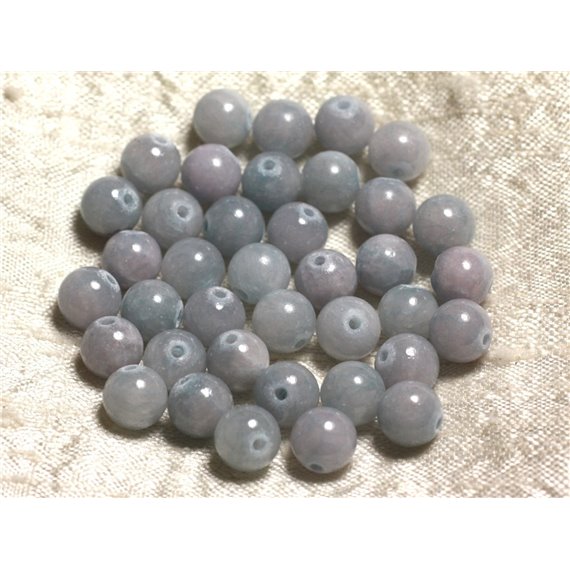 10pc - Perles de Pierre - Jade Bleu Rose 8mm   4558550007766