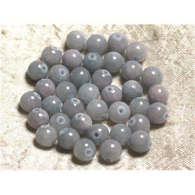 10pc - Perles de Pierre - Jade Bleu Rose 8mm   4558550007766
