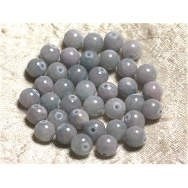 10pc - Perles Pierre Jade Boules 8mm Bleu ciel clair rose pastel - 4558550007766