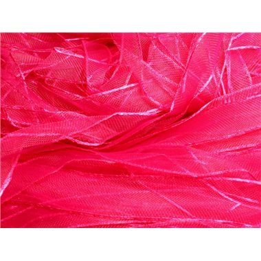 1pc - Echeveau 90 mètres - Ruban Tissu Organza Rose Fuchsia 10mm   4558550007872 