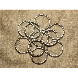 10pc - Llavero de metal bañado en rodio plateado 30 mm 4558550008008