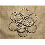 10pc - Anneaux Porte Clefs Métal Argenté Rhodium 30mm   4558550008008