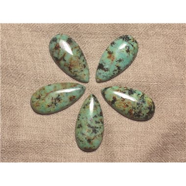 1pc - Cabochon Pierre semi précieuse - Turquoise d'Afrique Goutte 40x20mm   4558550010247