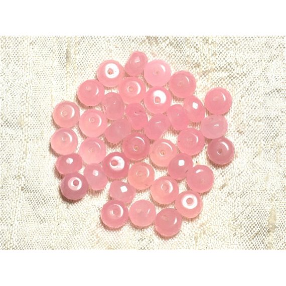 10pc - Perles Pierre - Jade Rondelles Facettées 8x5mm Rose clair bonbon - 4558550008084