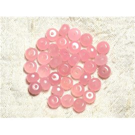10pc - Cuentas de piedra - Rondelles facetados de jade rosa 8x5mm 4558550008084
