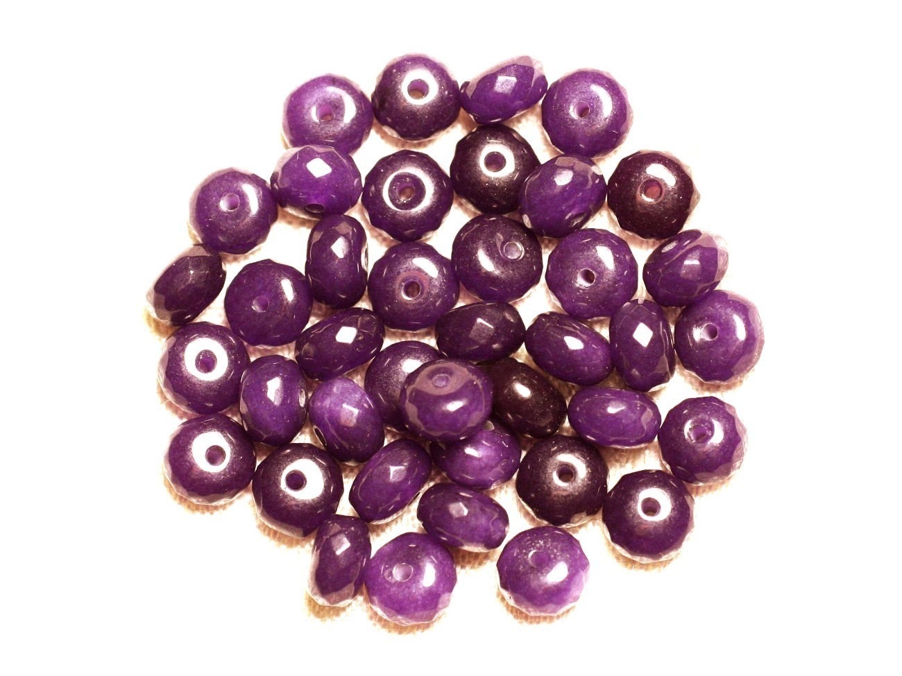 10pc - Perles de Pierre - Jade Violette Rondelles Facettées 8x5mm   4558550008091