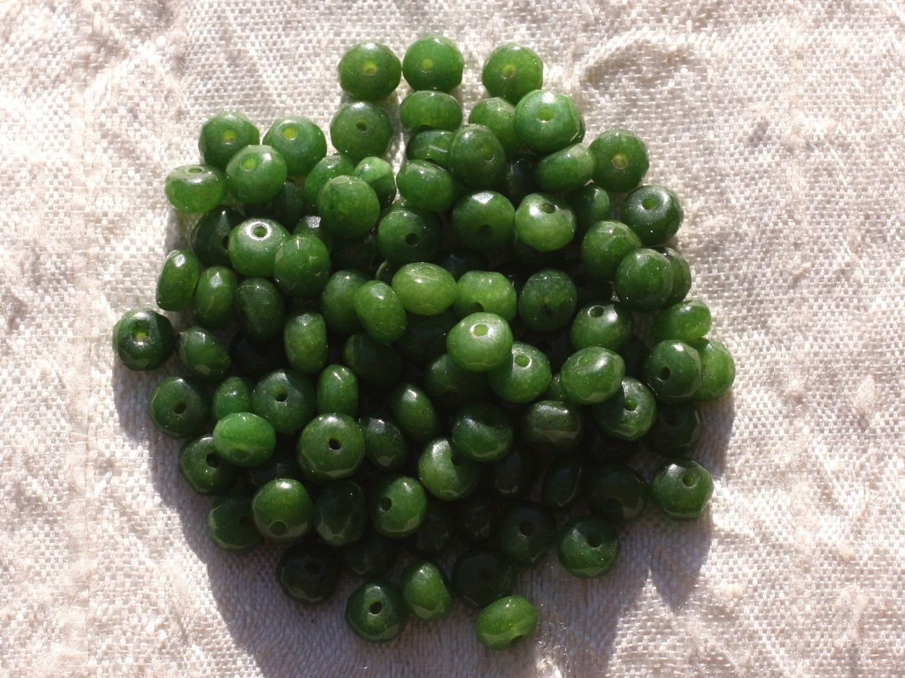 10pc - Perles de Pierre - Jade Rondelles Facettées 5x3mm Vert Olive - 4558550010995