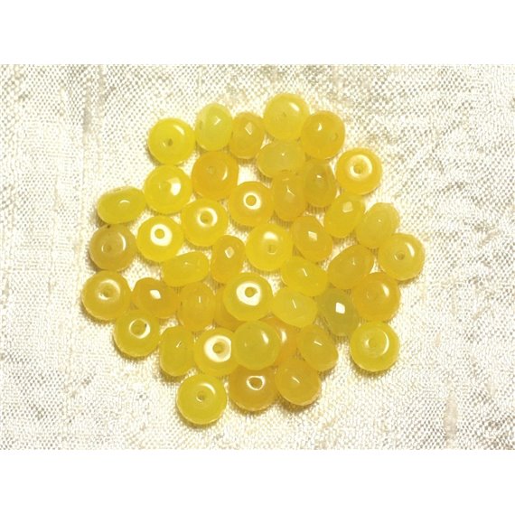 10pc - Perles de Pierre - Jade Jaune Rondelles Facettées 8x5mm   4558550008138