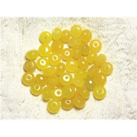 10Stk - Steinperlen - Jade Facettierte Unterlegscheiben 8x5mm Zitronengelb - 4558550008138