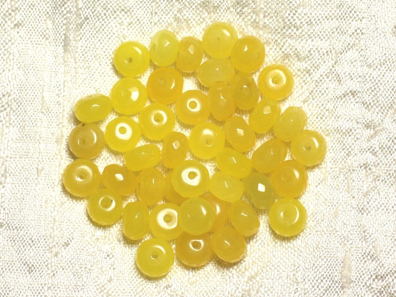 10pc - Perles de Pierre - Jade Jaune Rondelles Facettées 8x5mm   4558550008138