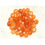 10pc - Perles Pierre - Jade Rondelles Facettées 8x5mm Orange Mandarine Capucine - 4558550008145