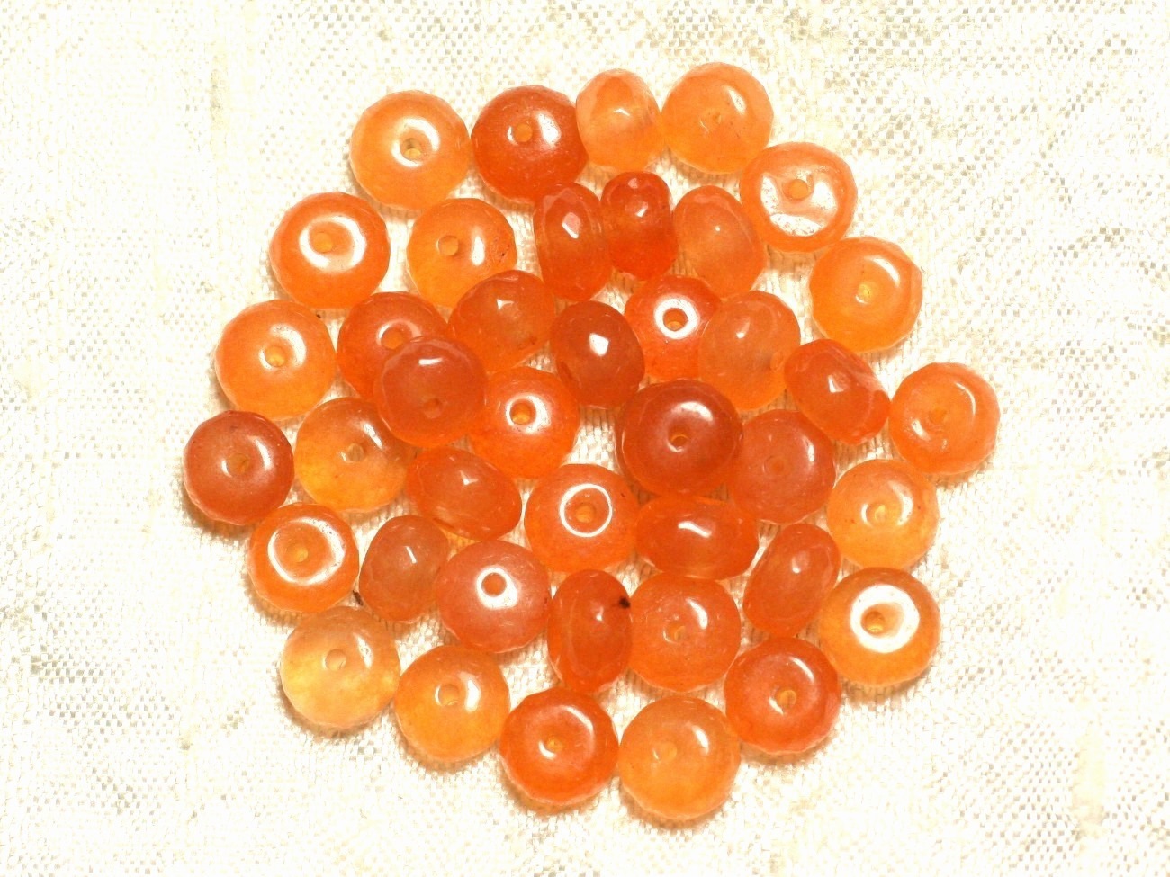 10pc - Perles de Pierre - Jade Orange Rondelles Facettées 8x5mm   4558550008145