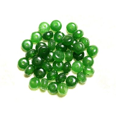 10pc - Perles de Pierre - Jade Rondelles Facettées 8x5mm Vert transparent  4558550008107 