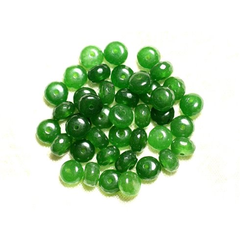 10pc - Perles de Pierre - Jade Rondelles Facettées 8x5mm Vert transparent  4558550008107 