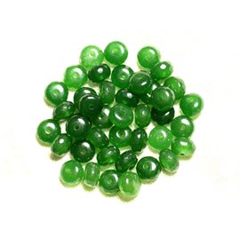 10pc - Cuentas de piedra - Rondelles facetados de jade 8x5mm Verde transparente 4558550008107 