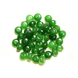 10pc - Cuentas de piedra - Rondelles facetados de jade 8x5mm Verde transparente 4558550008107 