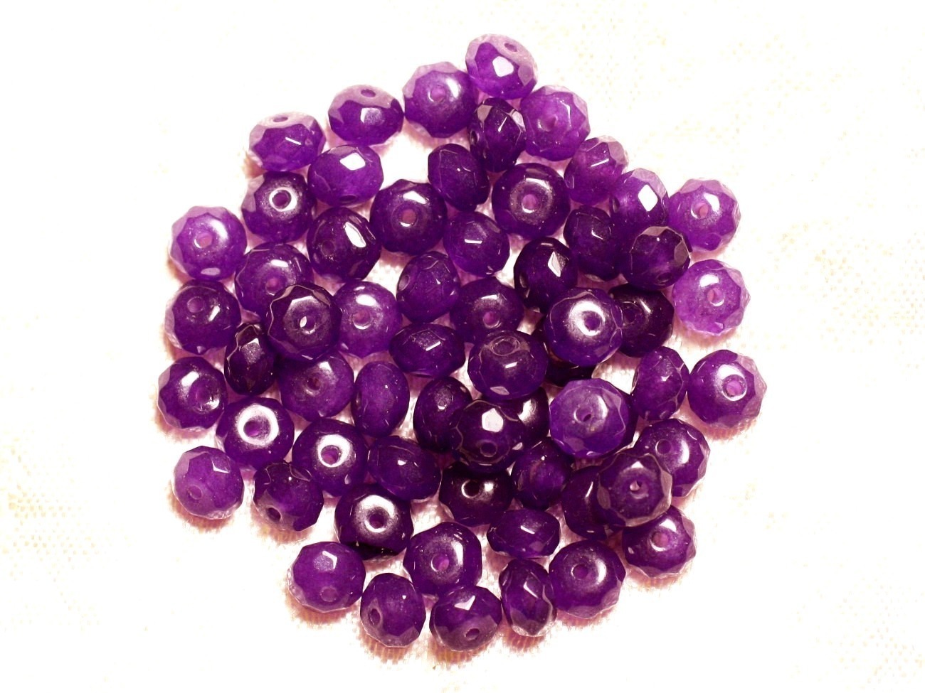 10pc - Perles de Pierre - Jade Violette Rondelles Facettées 6x4mm   4558550008183