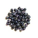 10pc - Perles Shamballas Résine 8x5mm Noir et Multicolore   4558550008282
