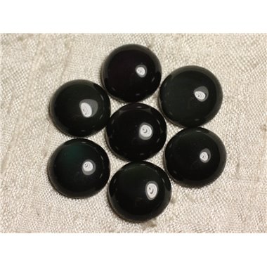 1pc - Cabochon de Pierre - Obsidienne noire Rond 15mm   4558550008343 