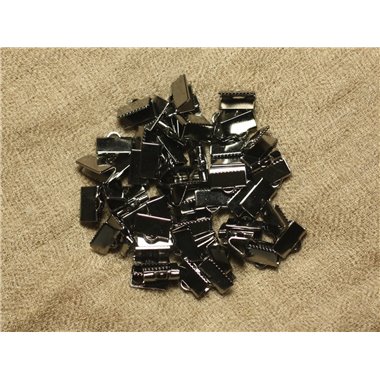 20pc - Embouts métal Noir qualité sans nickel 10x6mm   4558550008381