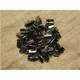 20pc - Black metal end caps nickel free quality 10x6mm 4558550008381