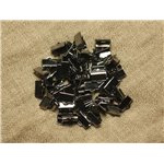 20pc - Embouts métal Noir qualité sans nickel 10x6mm   4558550008381