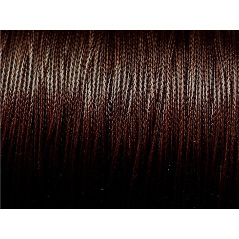 10 metres - Fil Corde Cordon Coton Ciré 0.8mm Marron Brun Café - 4558550008442