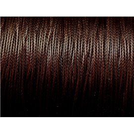 10 metres - Fil Corde Cordon Coton Ciré 0.8mm Marron Brun Café - 4558550008442