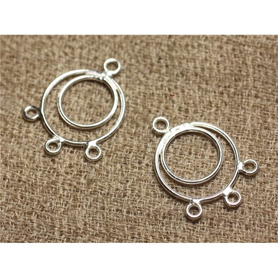 1paire - Connecteurs Argent 925 Boucles d'Oreilles 20x15mm   4558550008473