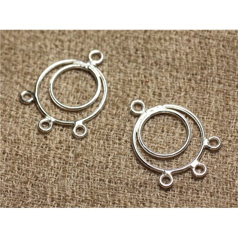 1paire - Connecteurs Argent 925 Boucles d'Oreilles 20x15mm   4558550008473