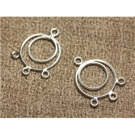 1 par - Conectores Pendientes Plata 925 20x15mm 4558550008473