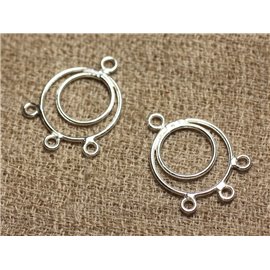 1pair - Connectors Silver 925 Earrings 20x15mm 4558550008473