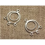 1paire - Connecteurs Argent 925 Boucles d'Oreilles 20x15mm   4558550008473