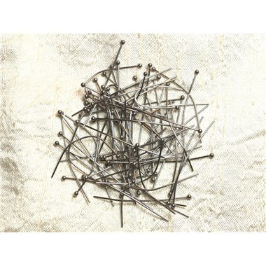 10pc - Tiges Clous à Tête Boule Ronde Acier 304L - 40 x 0.5 x 1.8mm - 4558550008480