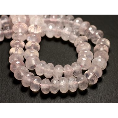 10pc - Perles de Pierre - Quartz Rose Rondelles Facettées 10x6mm   4558550008541 